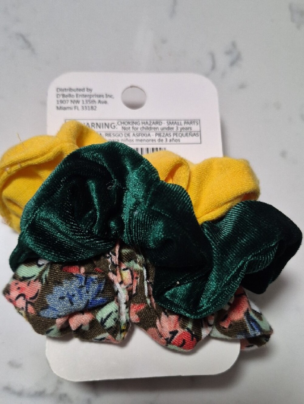 D'Bello Velvet Scrunchie 6PCS Pack 3PCS Scrunchies Rhinestone Clip Set Bangle - Picture 5 of 12